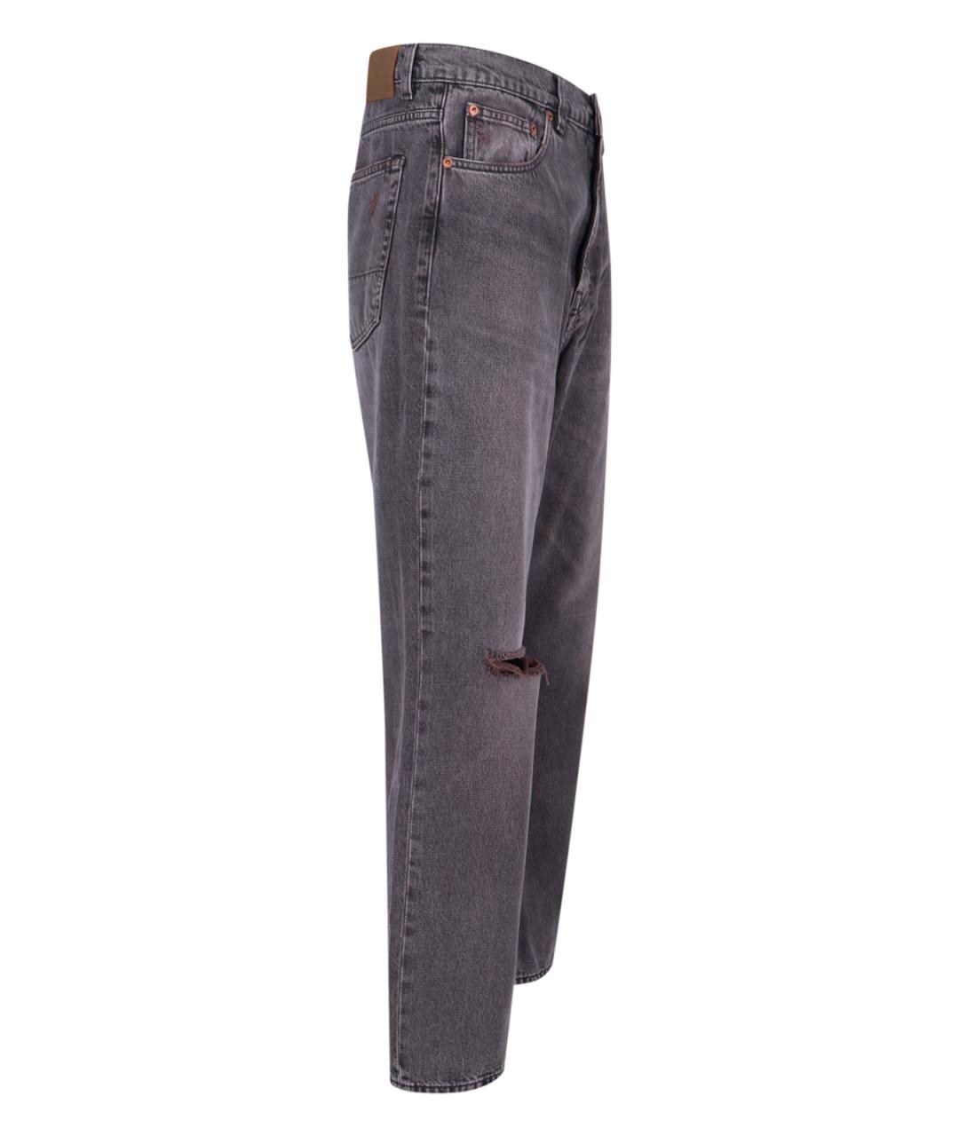 OUR LEGACY Серые хлопковые прямые джинсы, фото 3