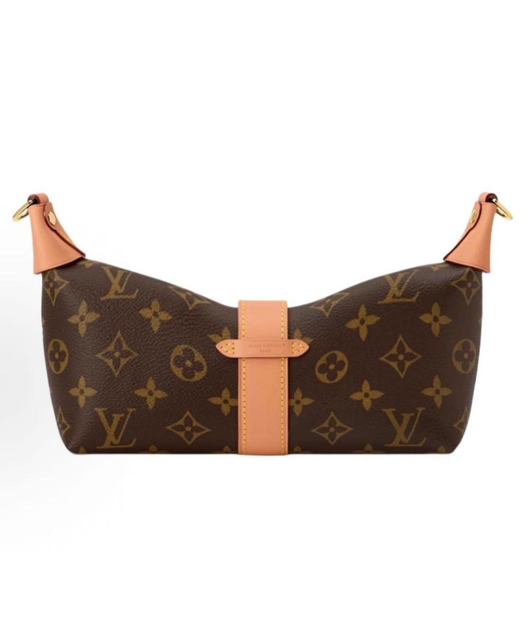 LOUIS VUITTON Коричневая кожаная сумка через плечо, фото 3