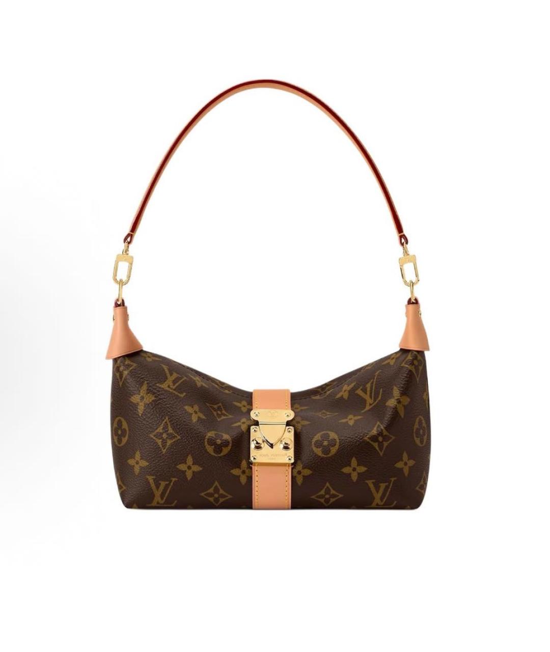 LOUIS VUITTON Коричневая кожаная сумка через плечо, фото 5