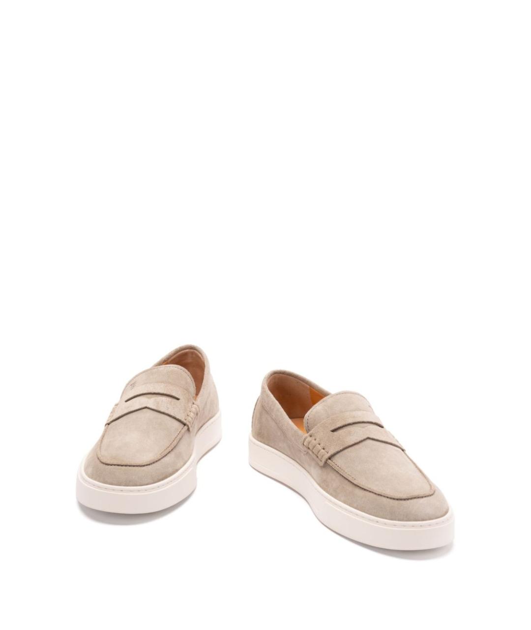 TOD'S Бежевые замшевые лоферы, фото 4