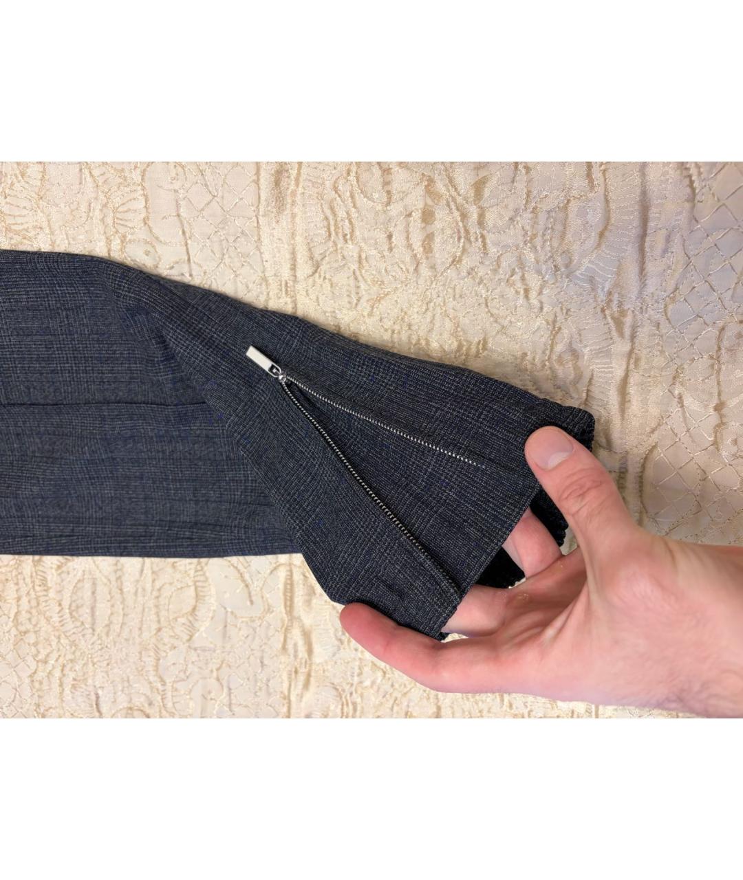 CHRISTIAN DIOR Темно-синие шерстяные повседневные брюки, фото 4