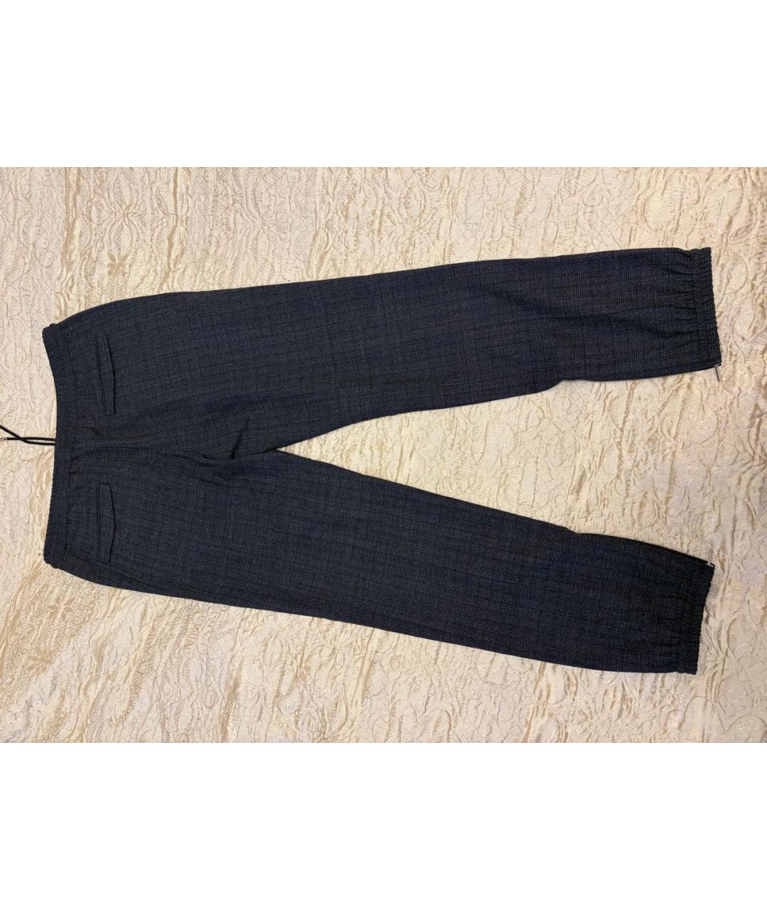 CHRISTIAN DIOR Темно-синие шерстяные повседневные брюки, фото 8