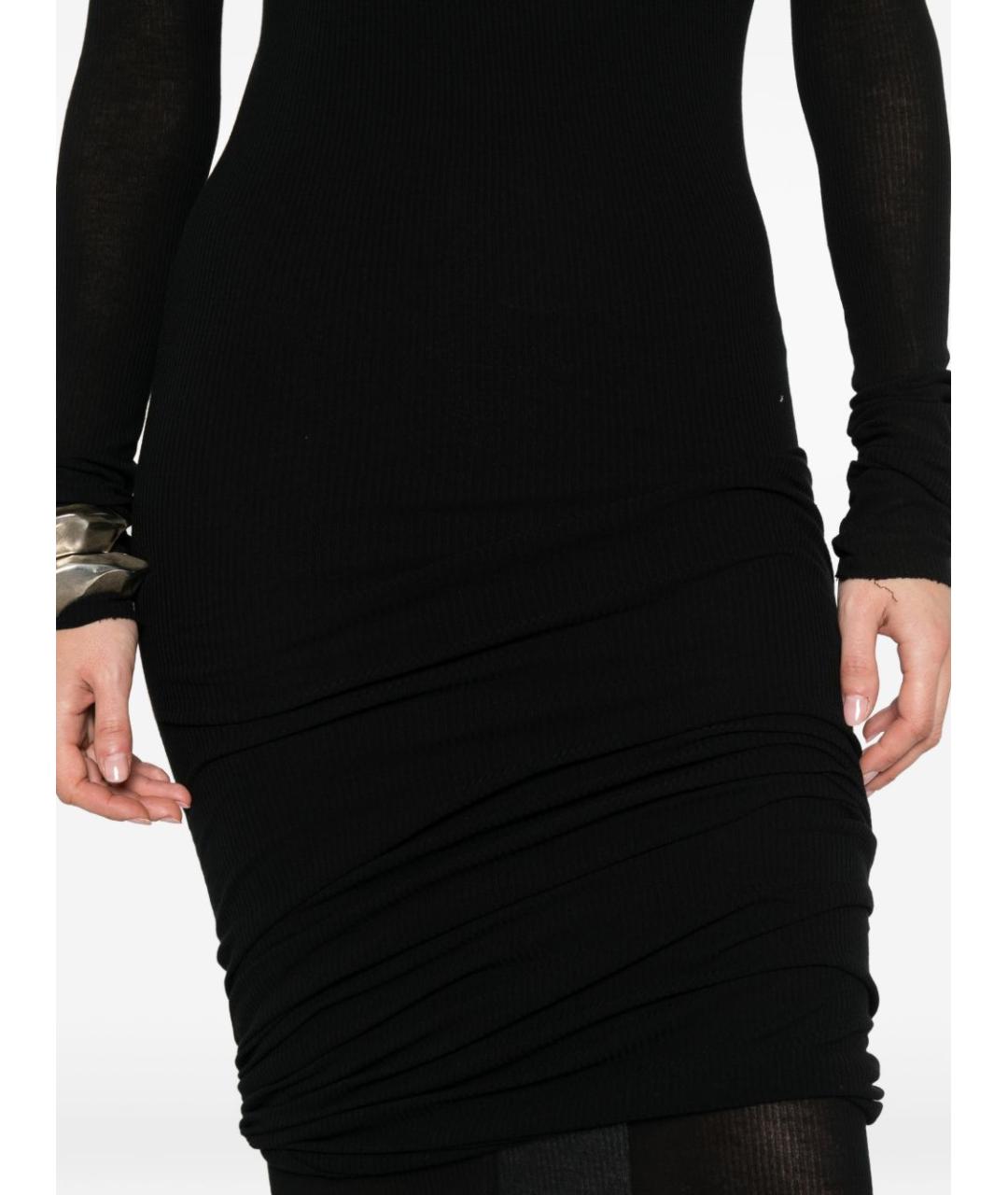 RICK OWENS Черное вискозное повседневное платье, фото 3