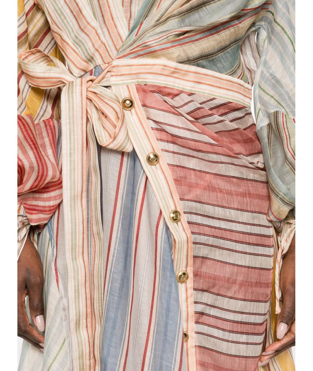 ZIMMERMANN Мульти льняное повседневное платье, фото 2