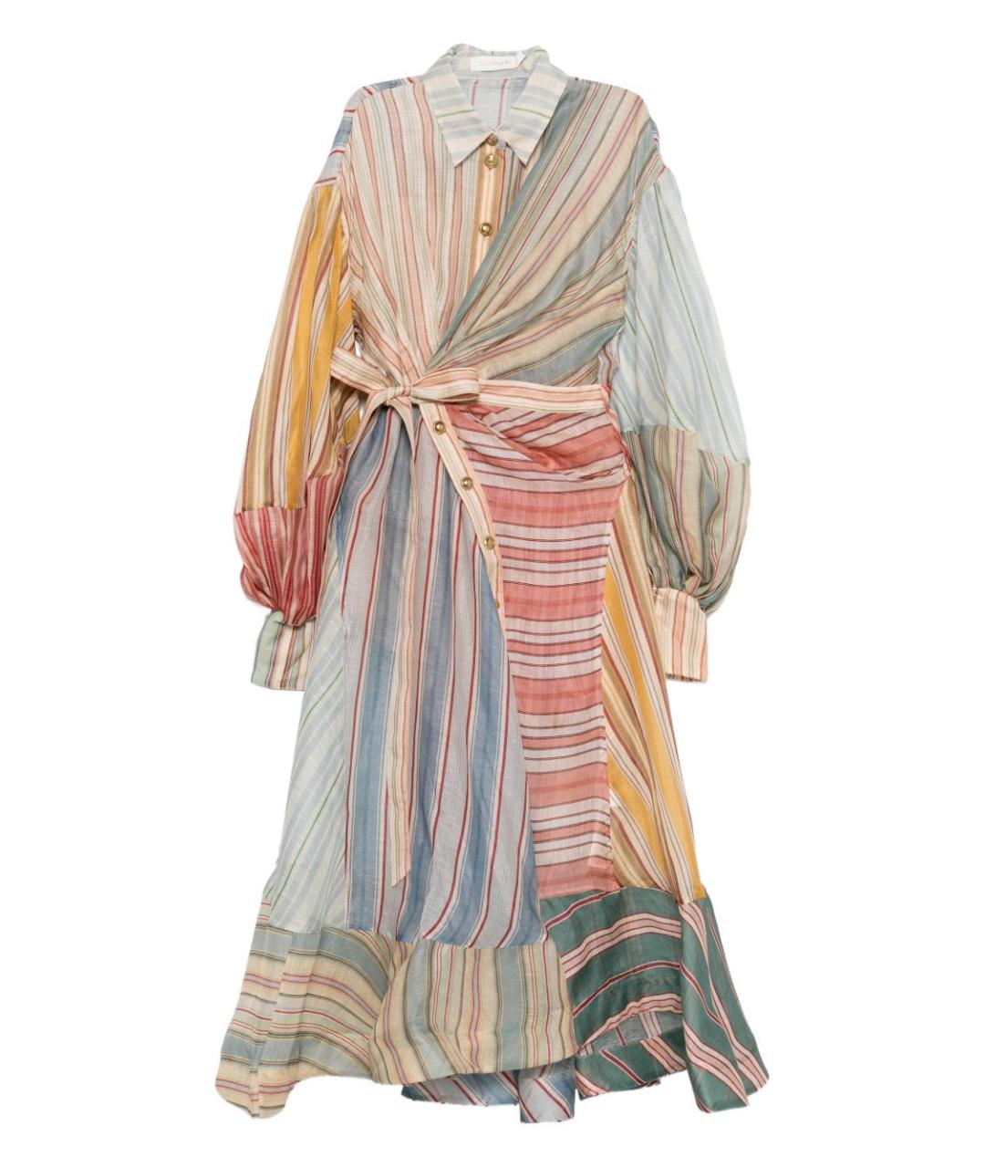 ZIMMERMANN Мульти льняное повседневное платье, фото 1