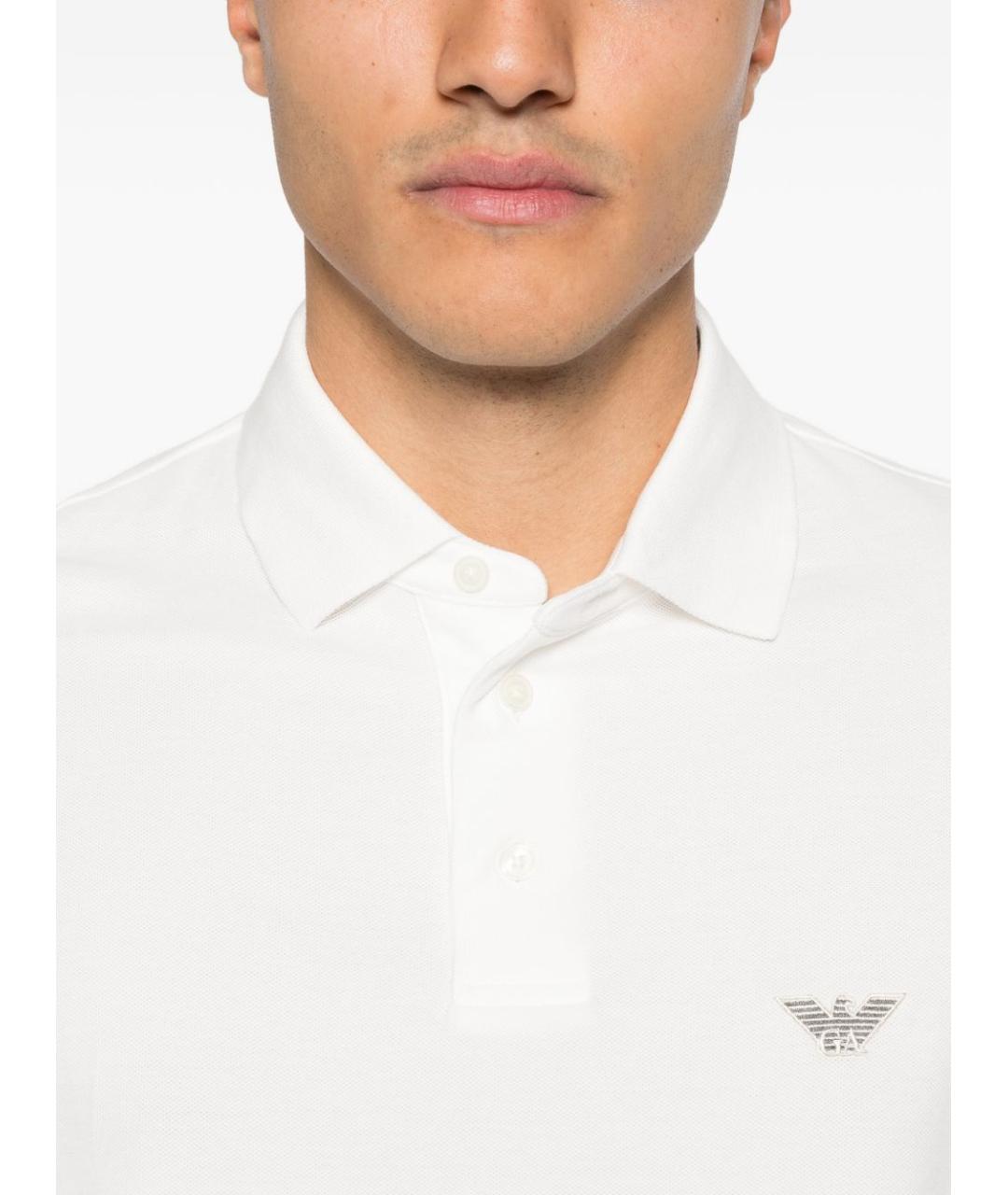 EMPORIO ARMANI Белая хлопковая футболка, фото 3