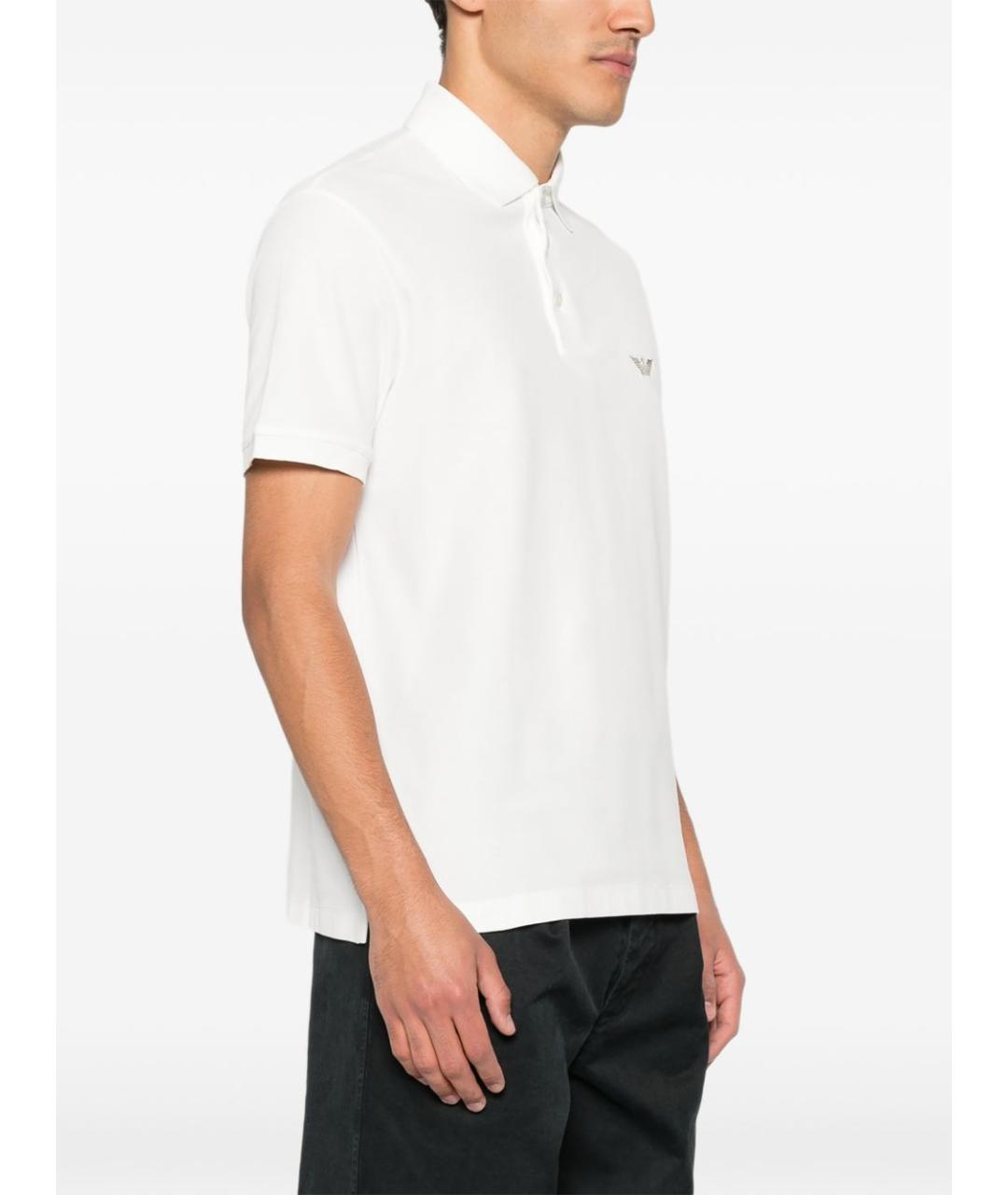 EMPORIO ARMANI Белая хлопковая футболка, фото 5