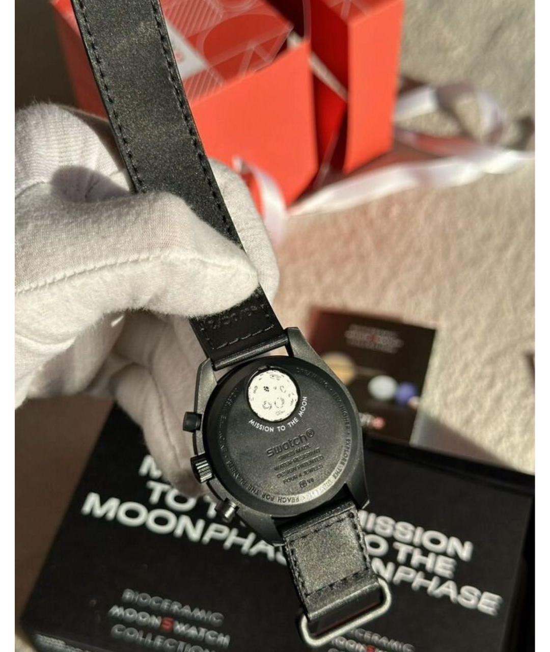 Swatch Черные керамические часы, фото 5