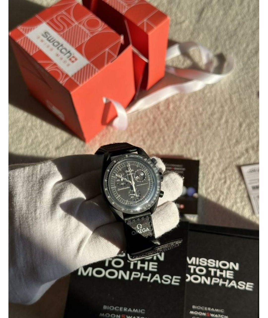 Swatch Черные керамические часы, фото 6