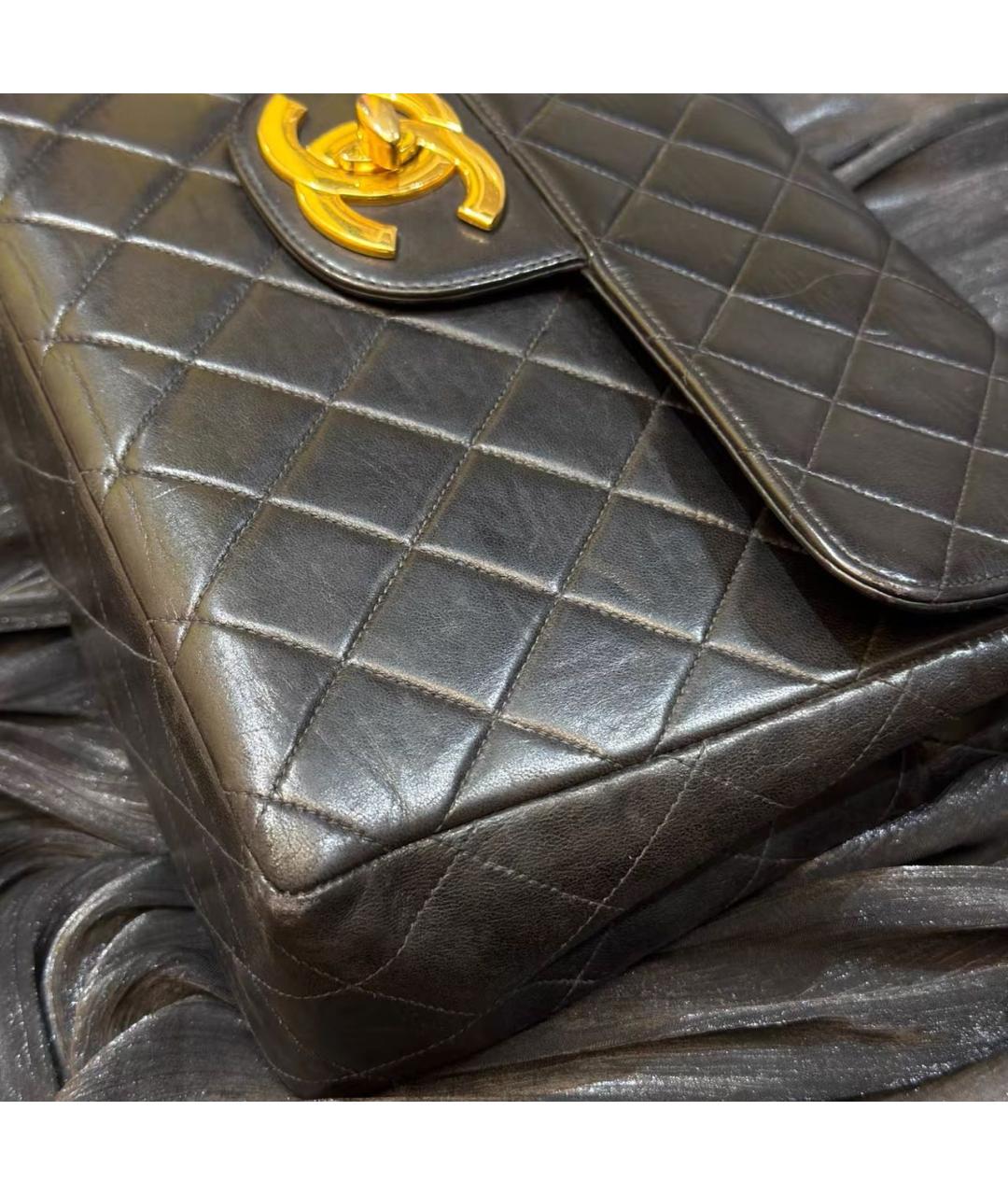 CHANEL Черная кожаная сумка тоут, фото 5