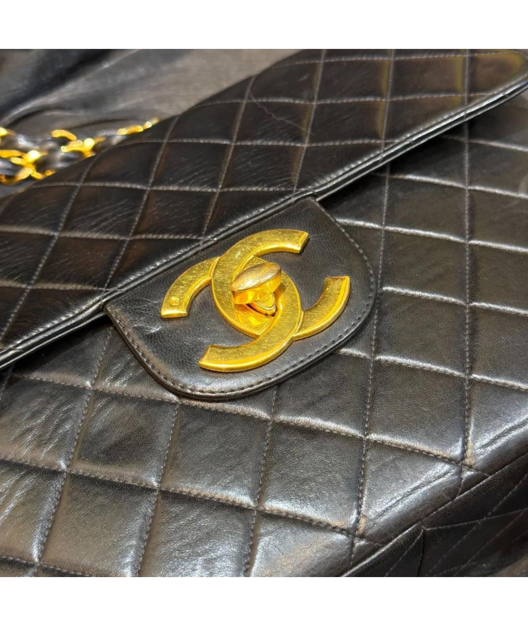 CHANEL Черная кожаная сумка тоут, фото 4