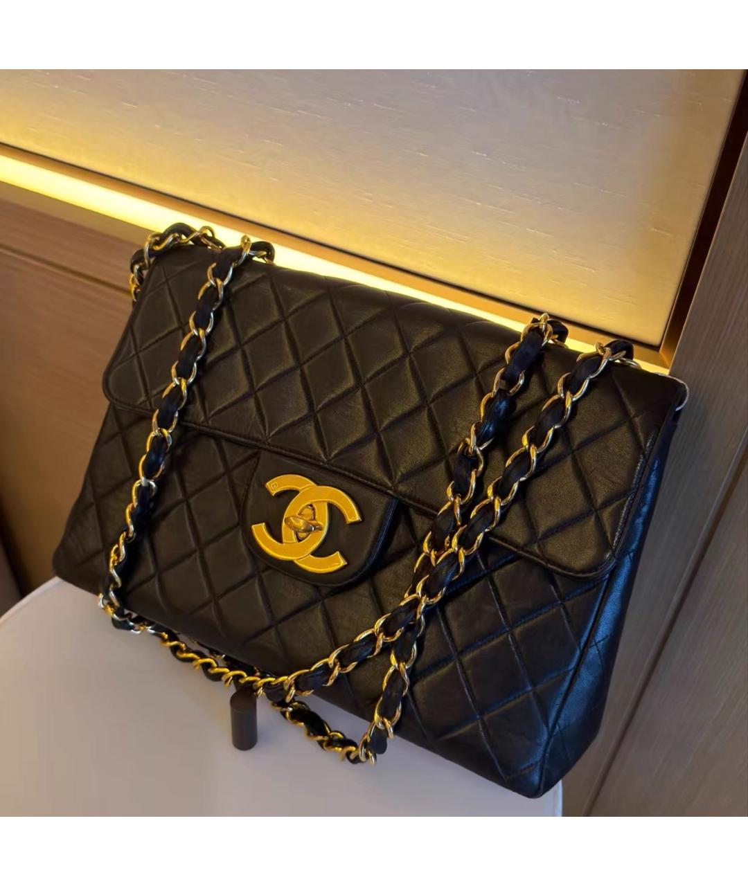 CHANEL Черная кожаная сумка тоут, фото 9