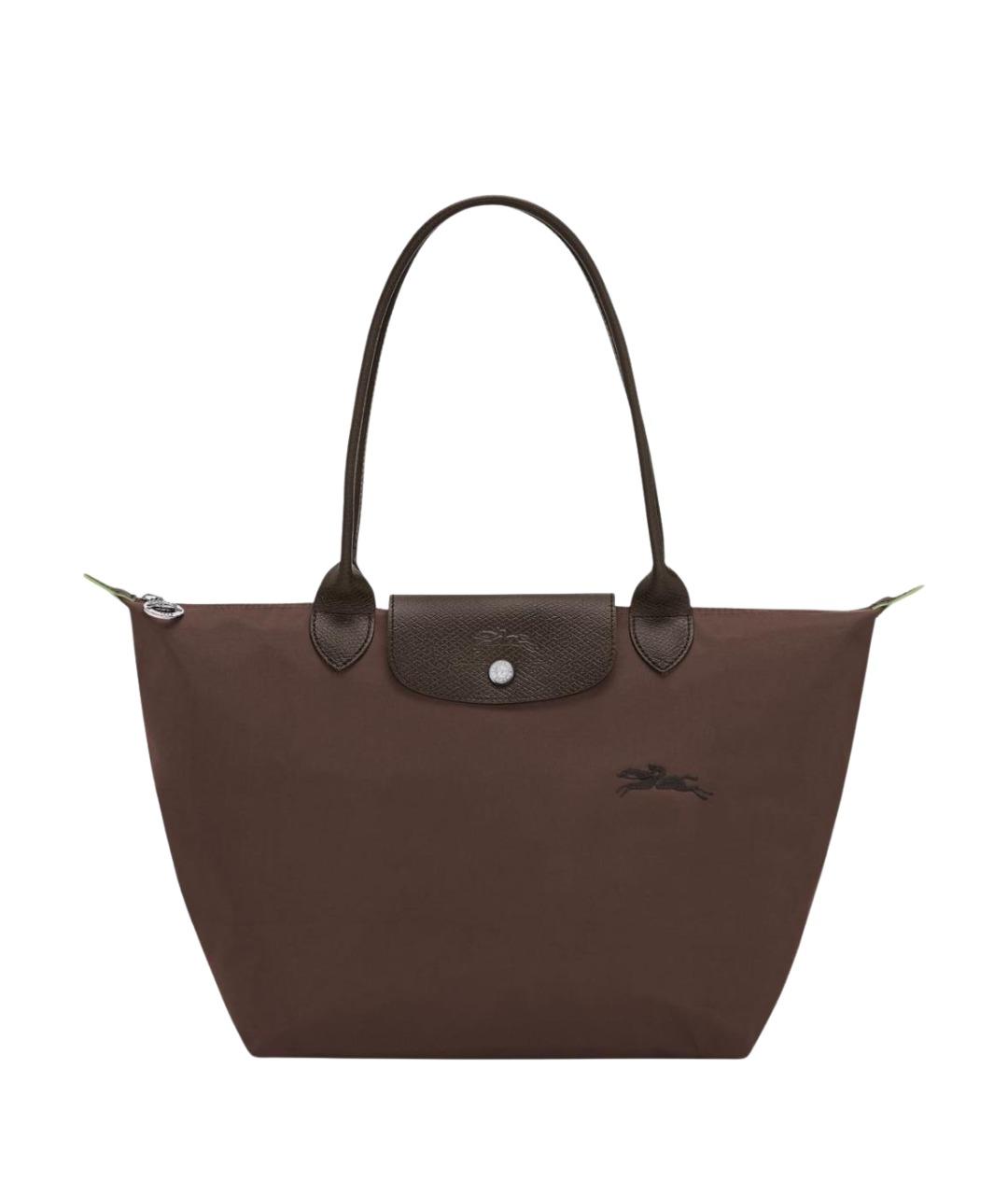 LONGCHAMP Коричневая тканевая сумка тоут, фото 1