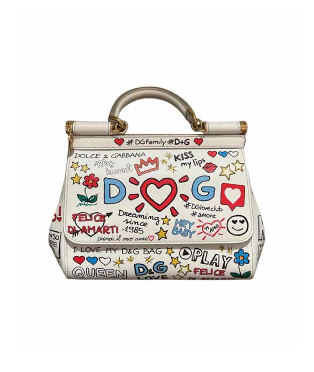 DOLCE&GABBANA Бежевая кожаная сумка через плечо, фото 1