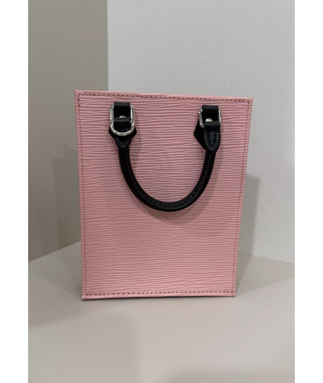 LOUIS VUITTON Розовая кожаная сумка с короткими ручками, фото 3