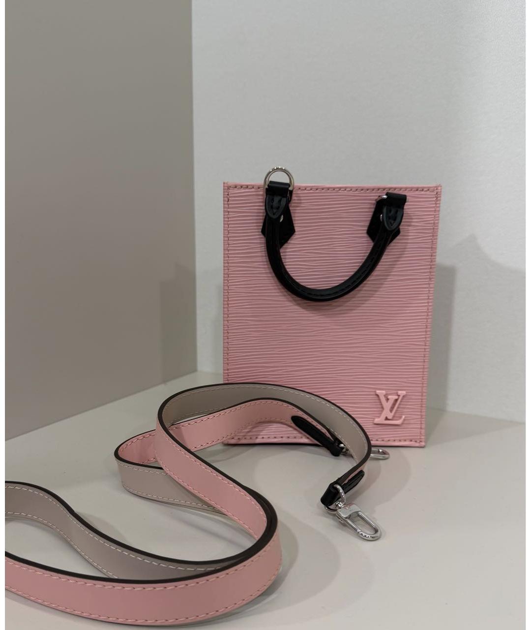 LOUIS VUITTON Розовая кожаная сумка с короткими ручками, фото 7