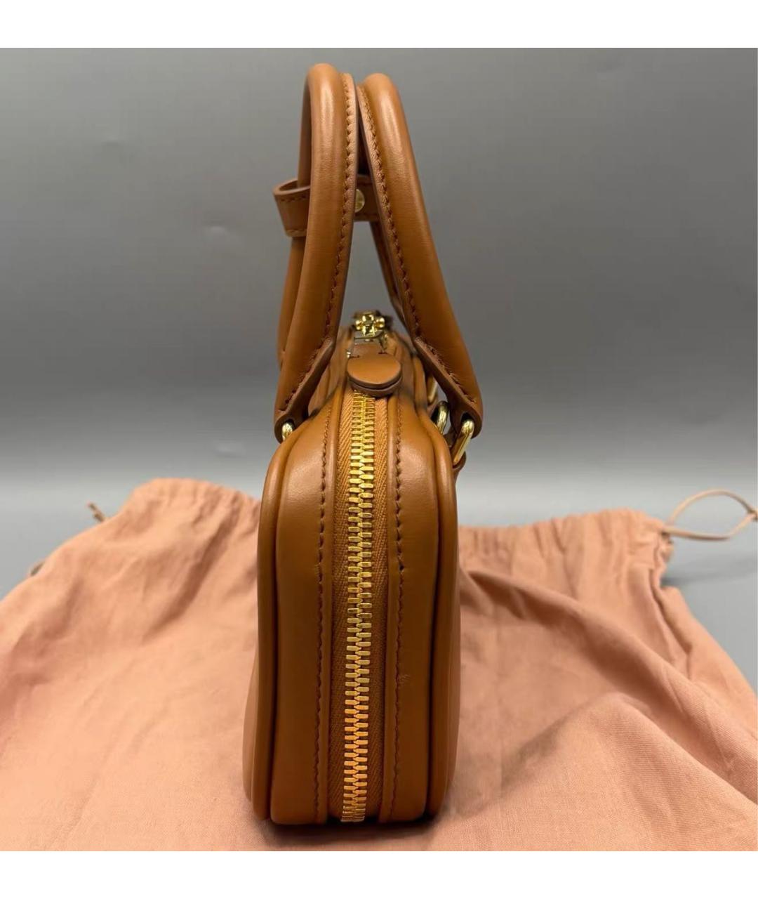 MIU MIU Коричневая кожаная сумка через плечо, фото 3