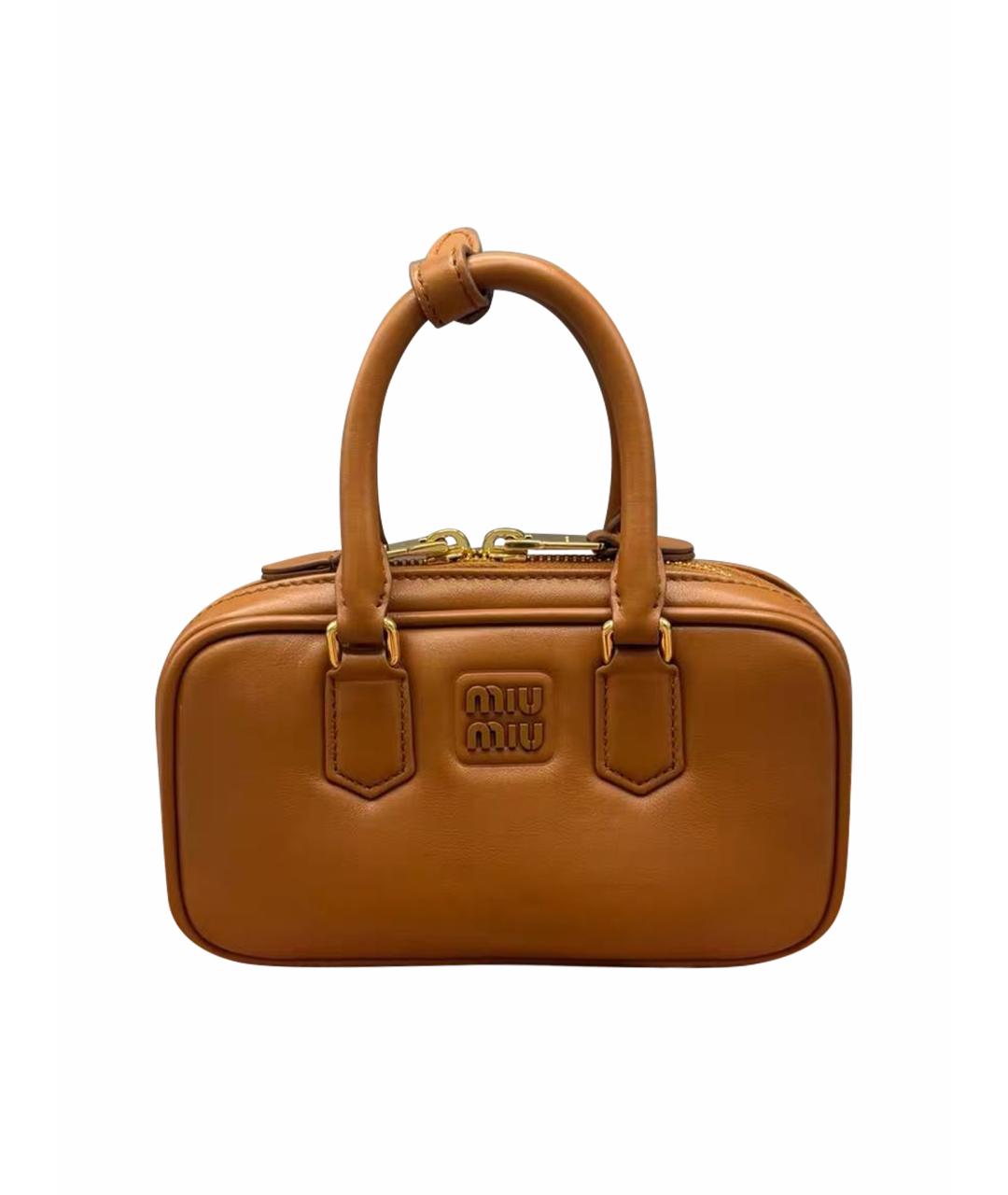 MIU MIU Коричневая кожаная сумка через плечо, фото 1