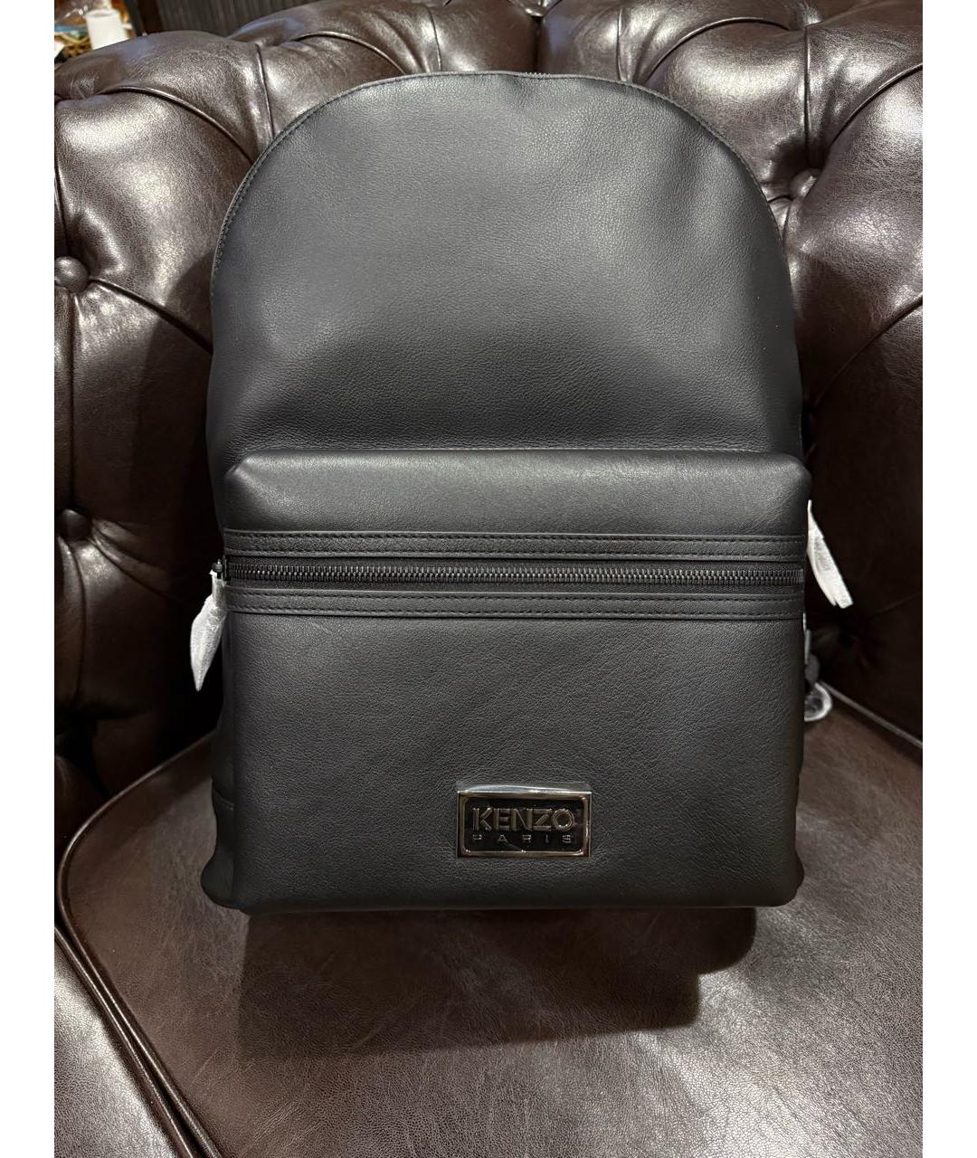 KENZO Черный кожаный рюкзак, фото 3