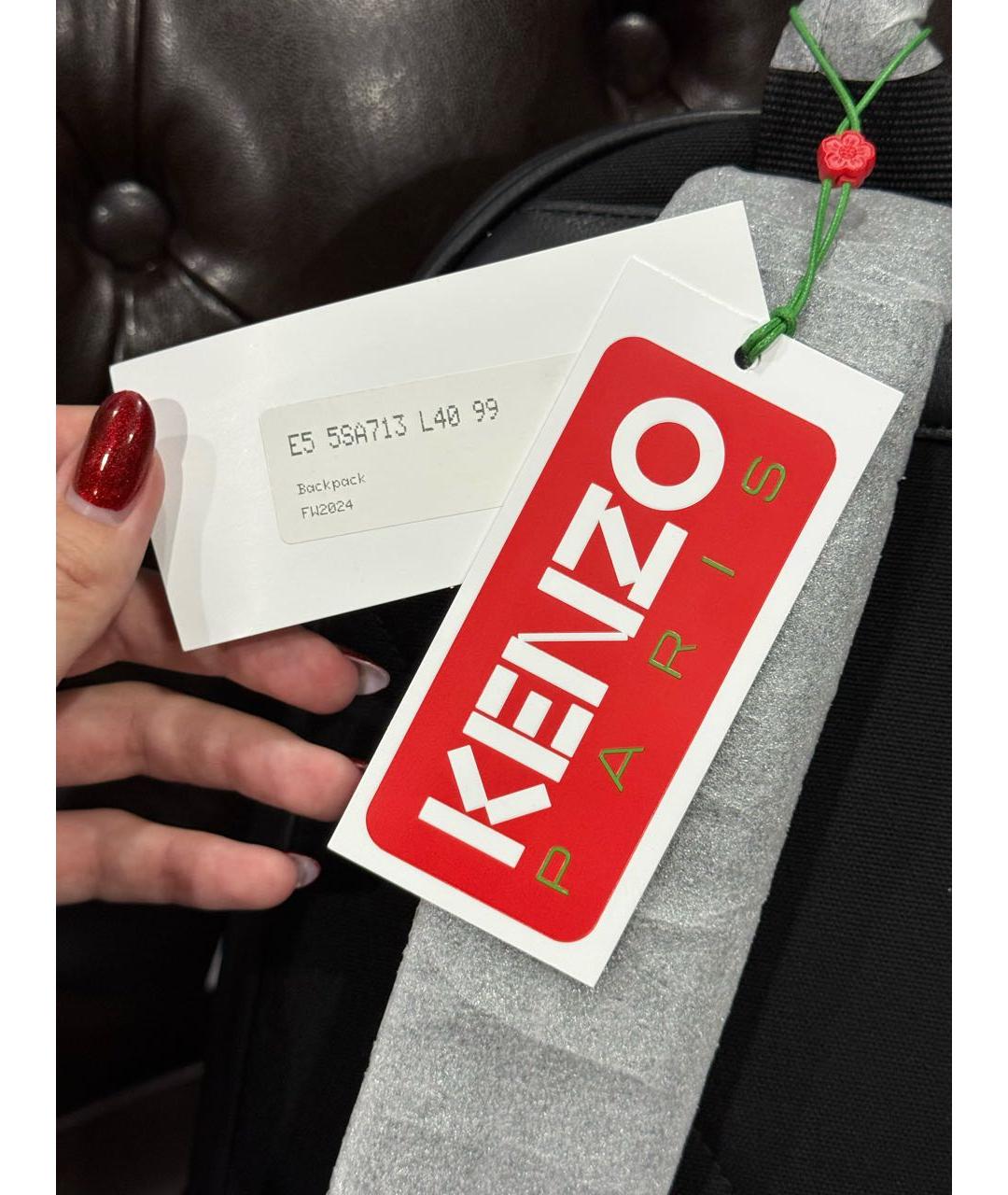 KENZO Черный кожаный рюкзак, фото 7