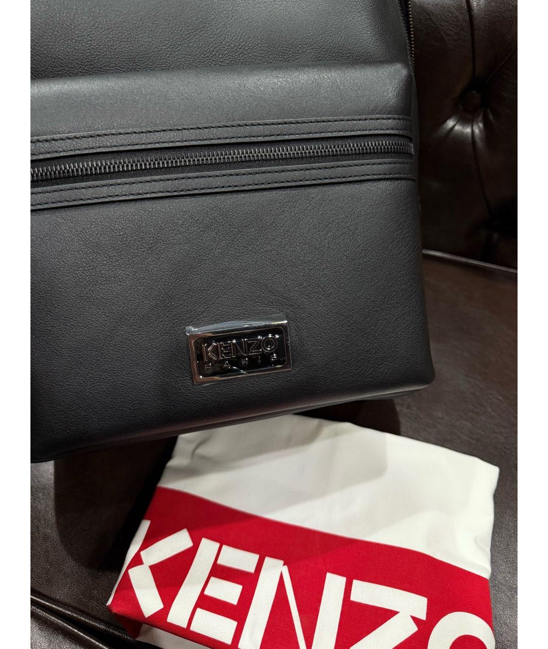 KENZO Черный кожаный рюкзак, фото 8