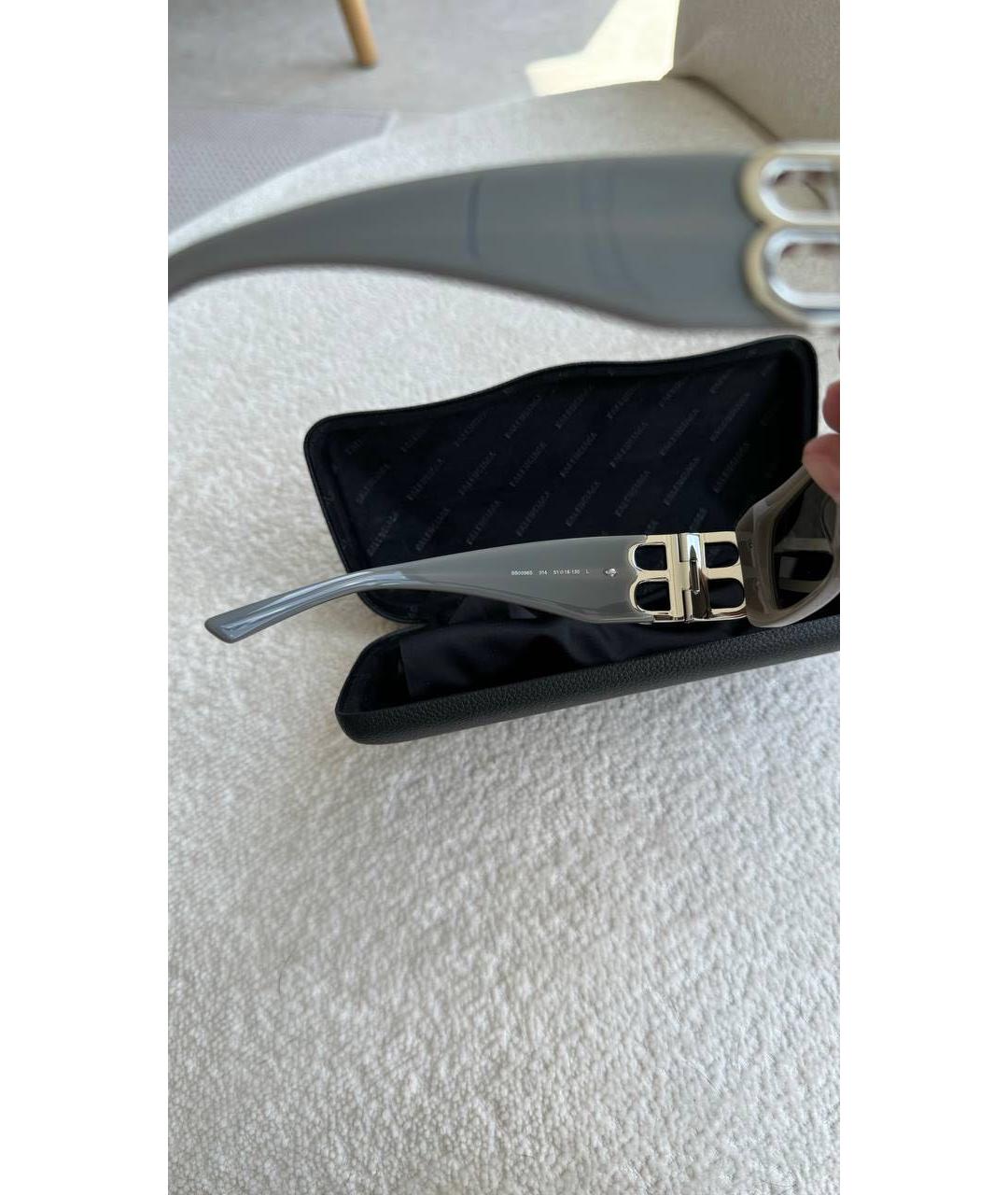 BALENCIAGA Серые пластиковые солнцезащитные очки, фото 6