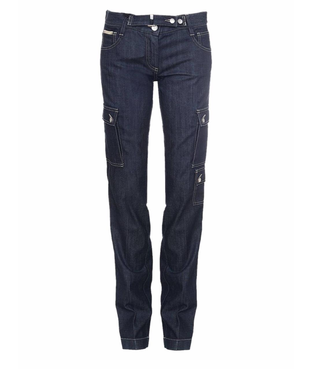 DOLCE&GABBANA Темно-синие хлопко-эластановые прямые джинсы, фото 1