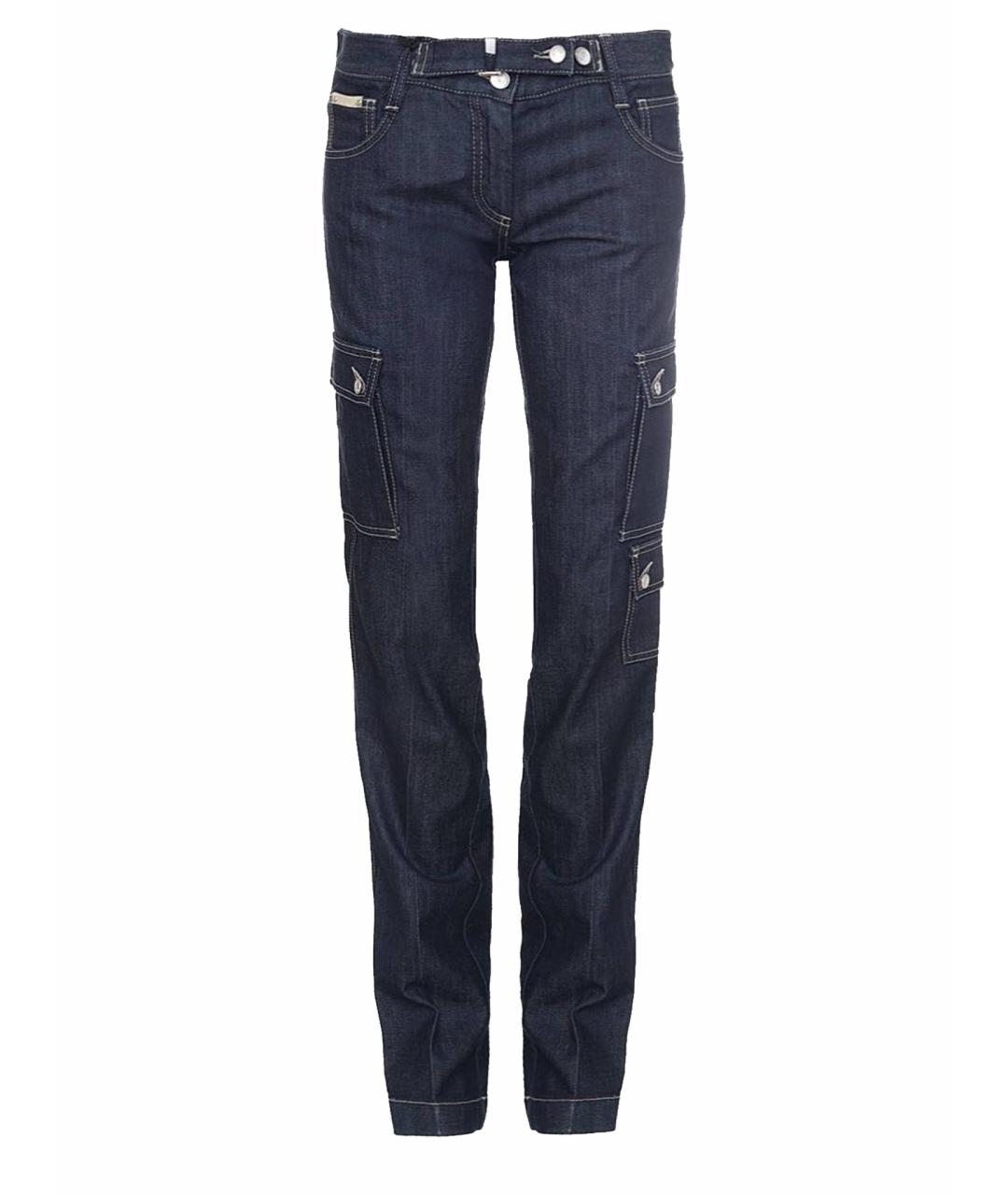 DOLCE&GABBANA Темно-синие хлопко-эластановые прямые джинсы, фото 9