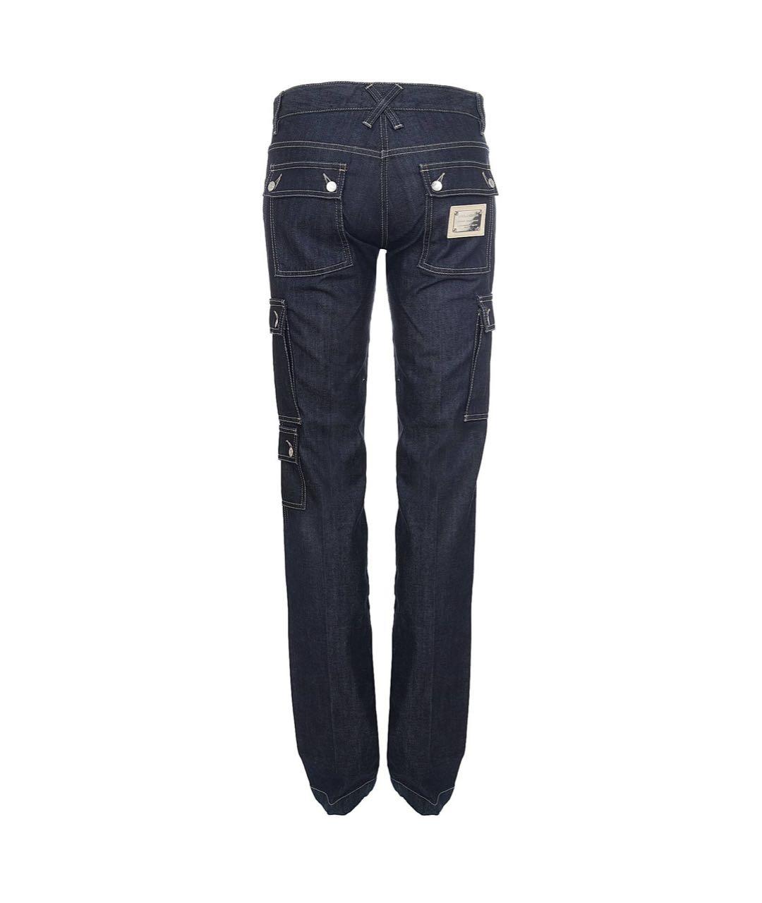 DOLCE&GABBANA Темно-синие хлопко-эластановые прямые джинсы, фото 2