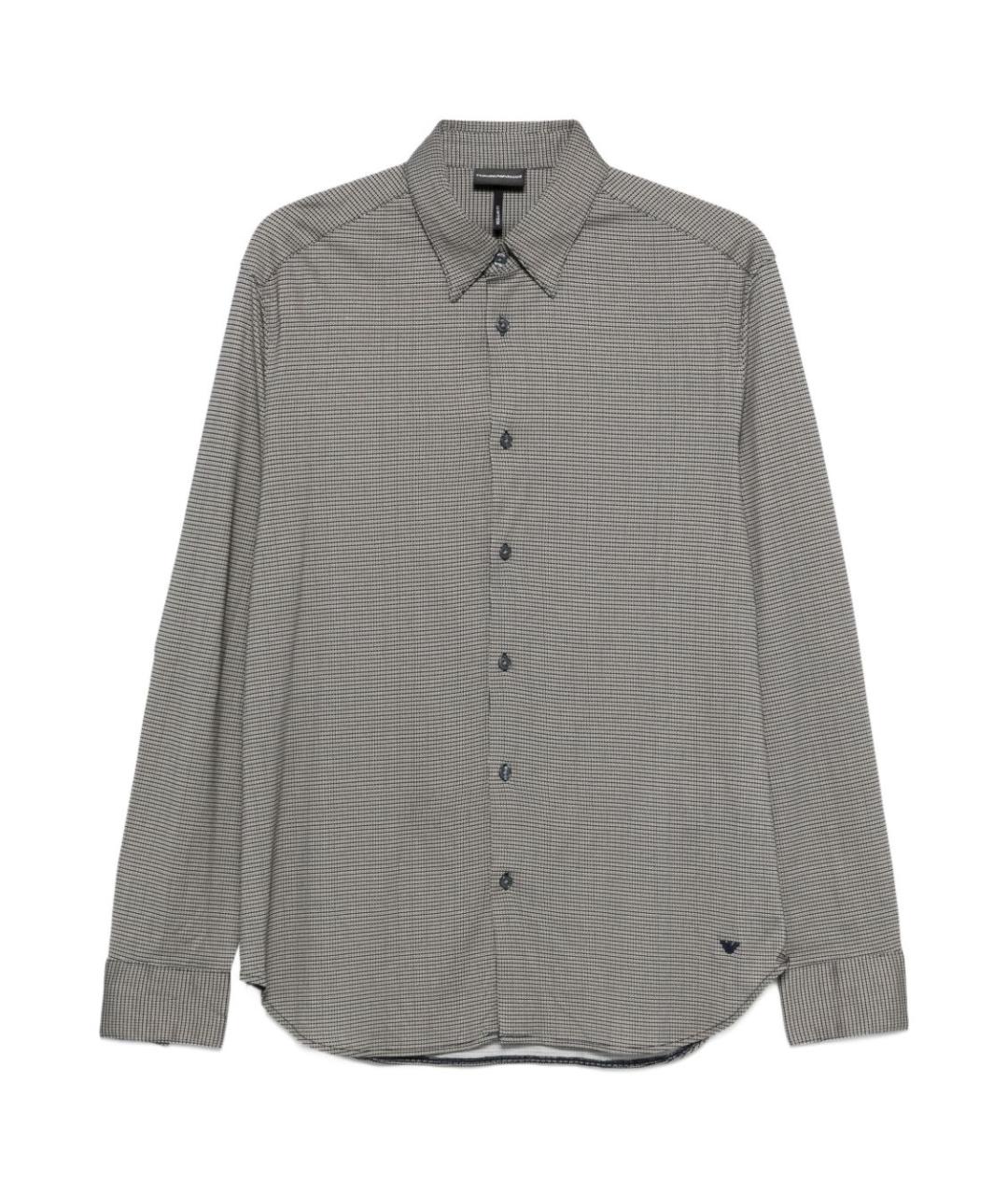 EMPORIO ARMANI Серая хлопковая кэжуал рубашка, фото 1