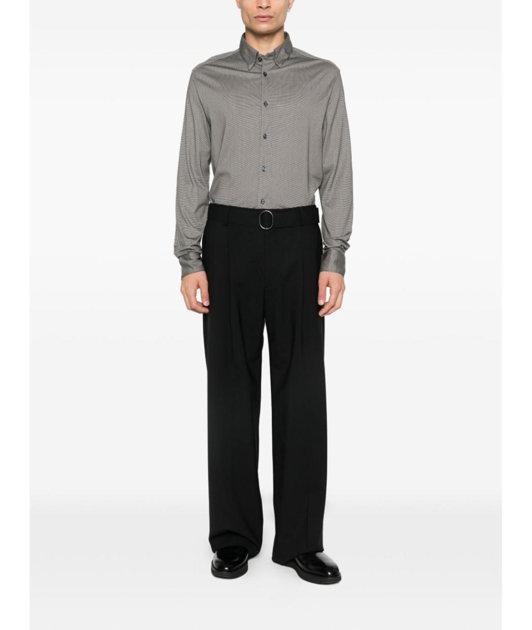 EMPORIO ARMANI Серая хлопковая кэжуал рубашка, фото 5