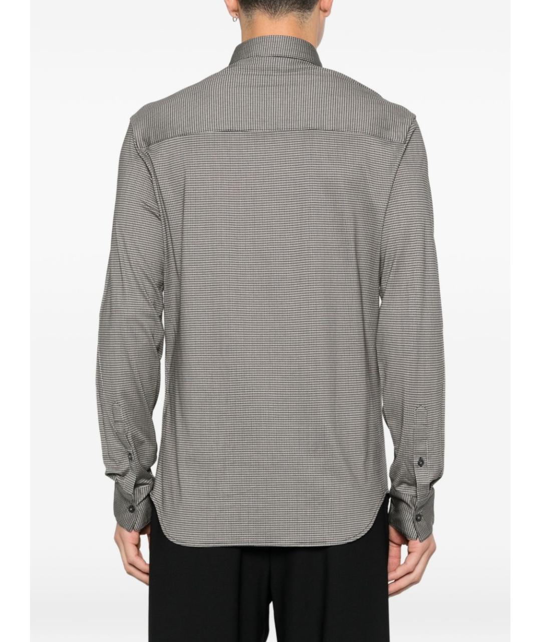 EMPORIO ARMANI Серая хлопковая кэжуал рубашка, фото 4