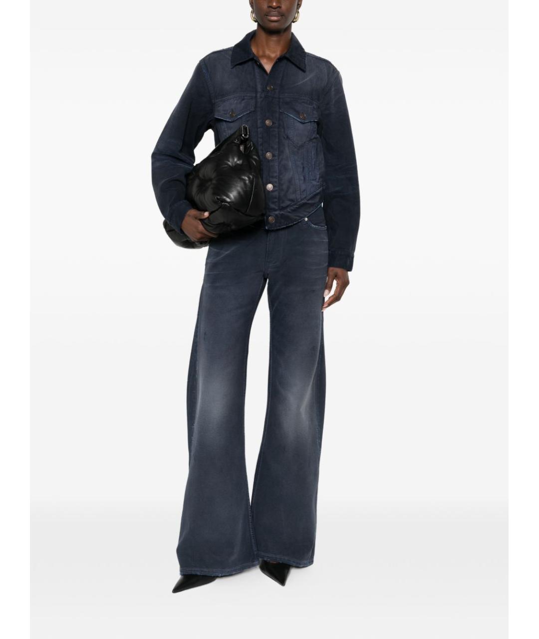 BALENCIAGA Синие хлопковые джинсы клеш, фото 4