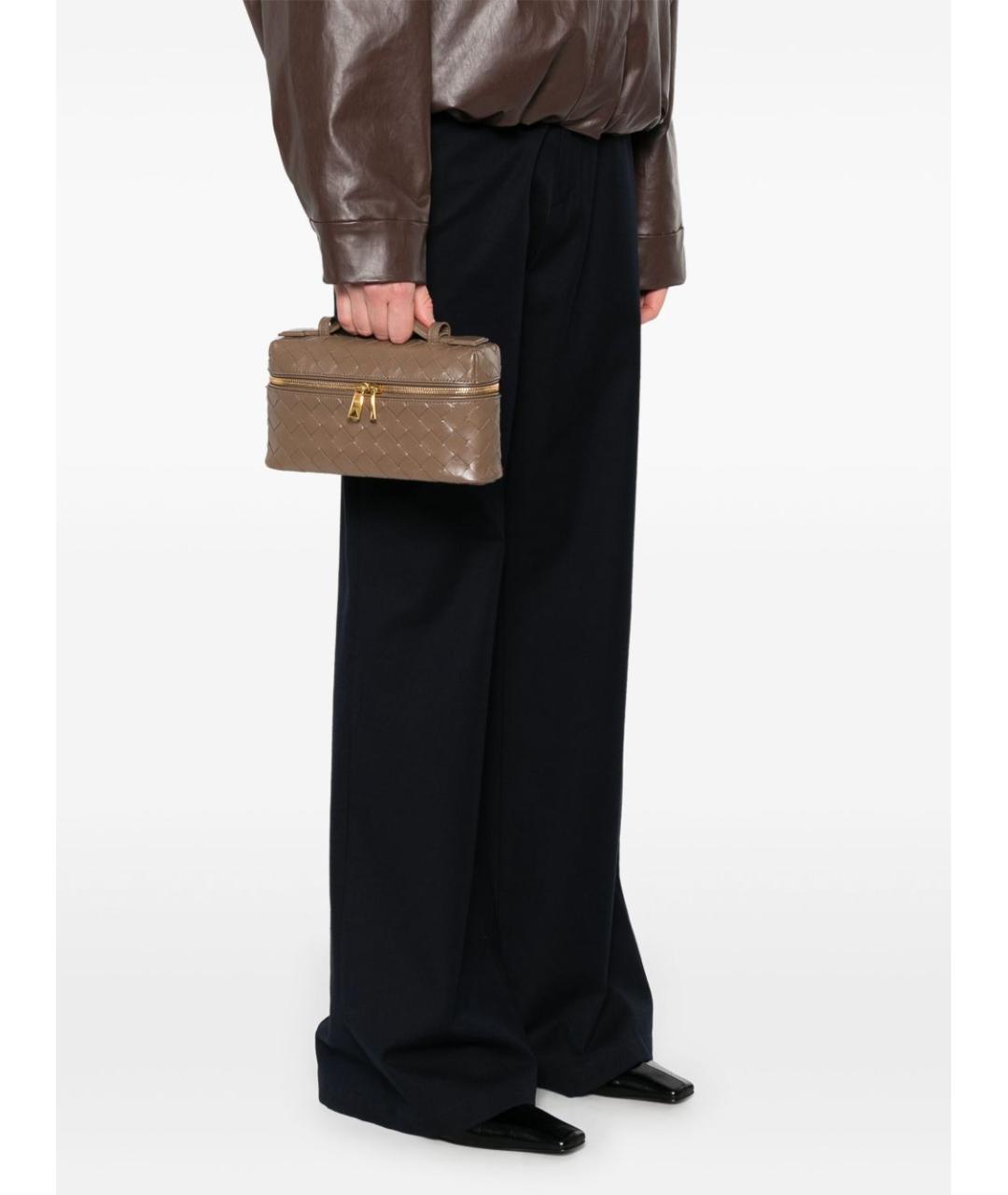 BOTTEGA VENETA Коричневая кожаная сумка через плечо, фото 5