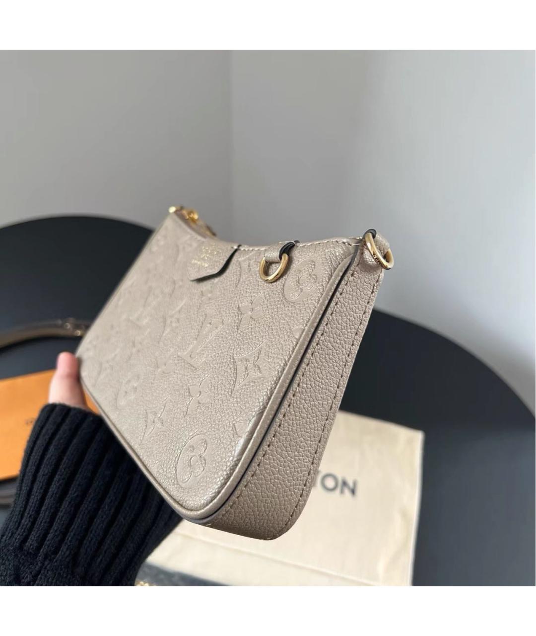 LOUIS VUITTON Бежевая кожаная сумка через плечо, фото 3