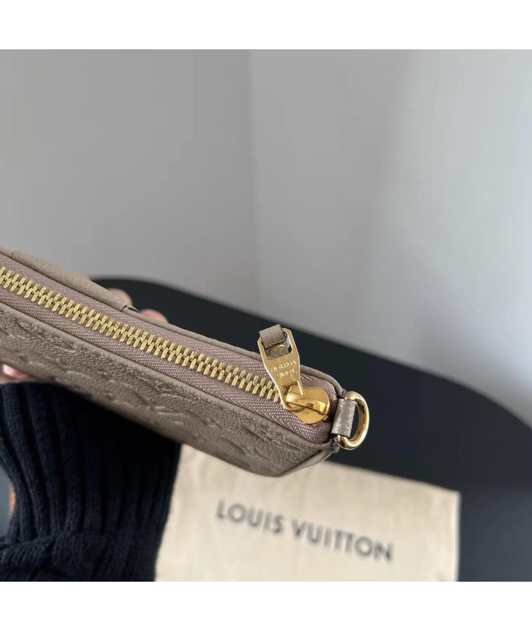 LOUIS VUITTON Бежевая кожаная сумка через плечо, фото 6