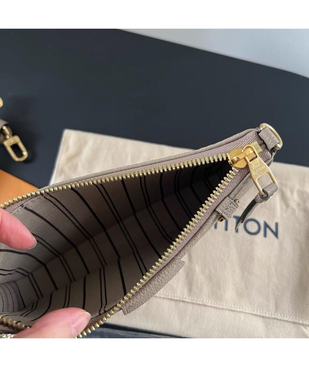 LOUIS VUITTON Бежевая кожаная сумка через плечо, фото 8