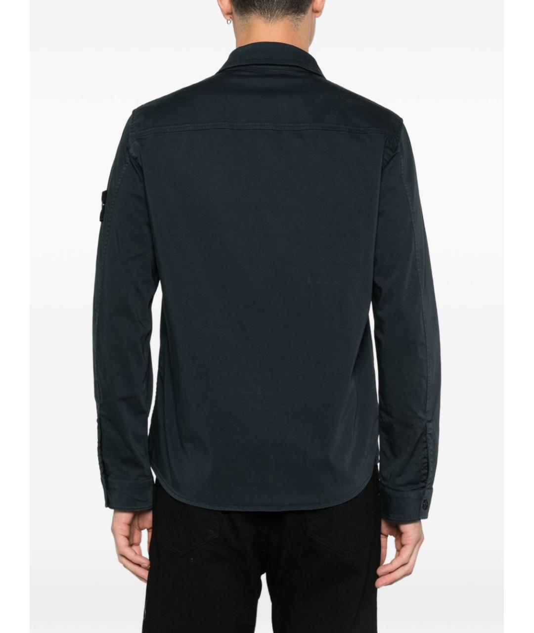 STONE ISLAND Синяя хлопковая кэжуал рубашка, фото 5