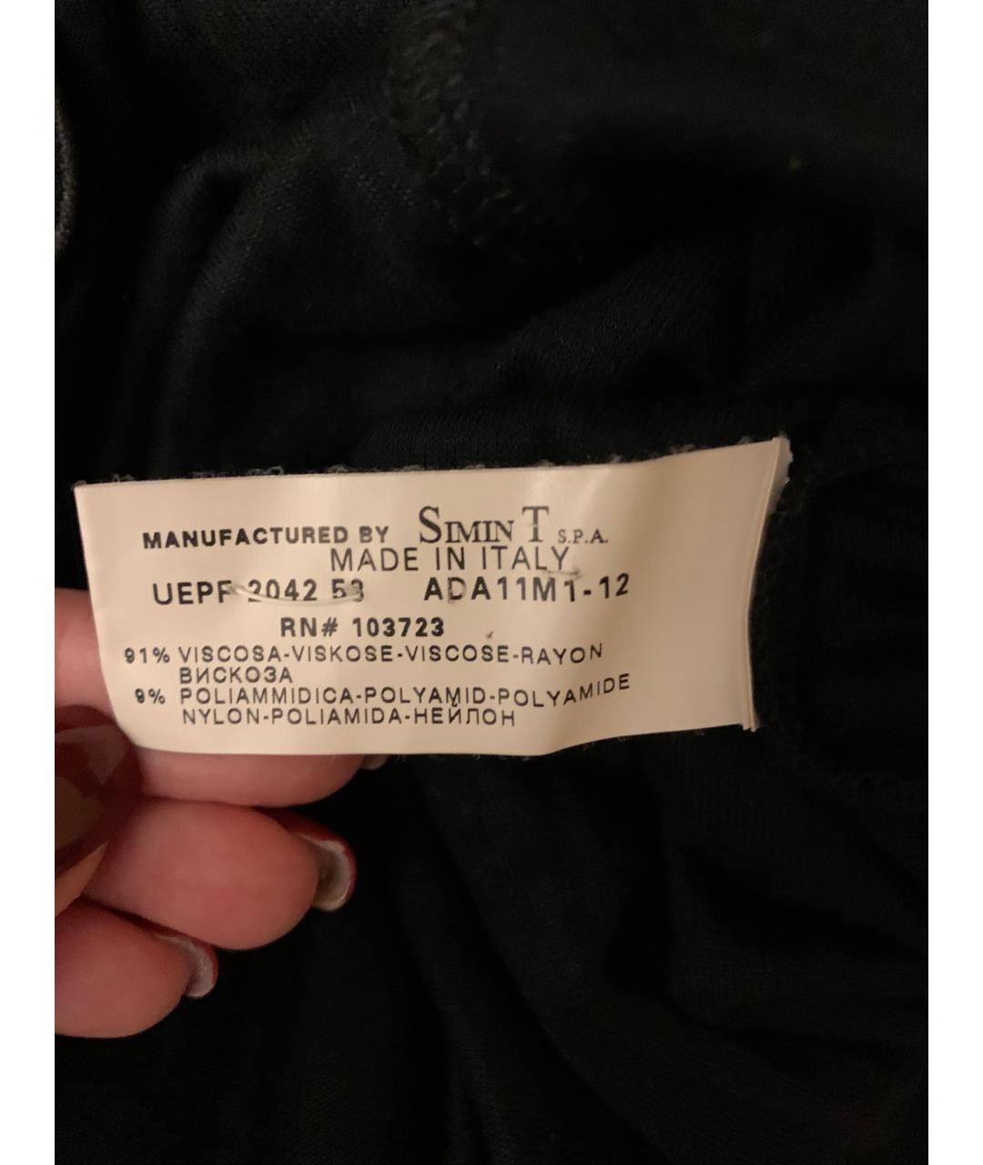 EMPORIO ARMANI Черное вискозное повседневное платье, фото 3