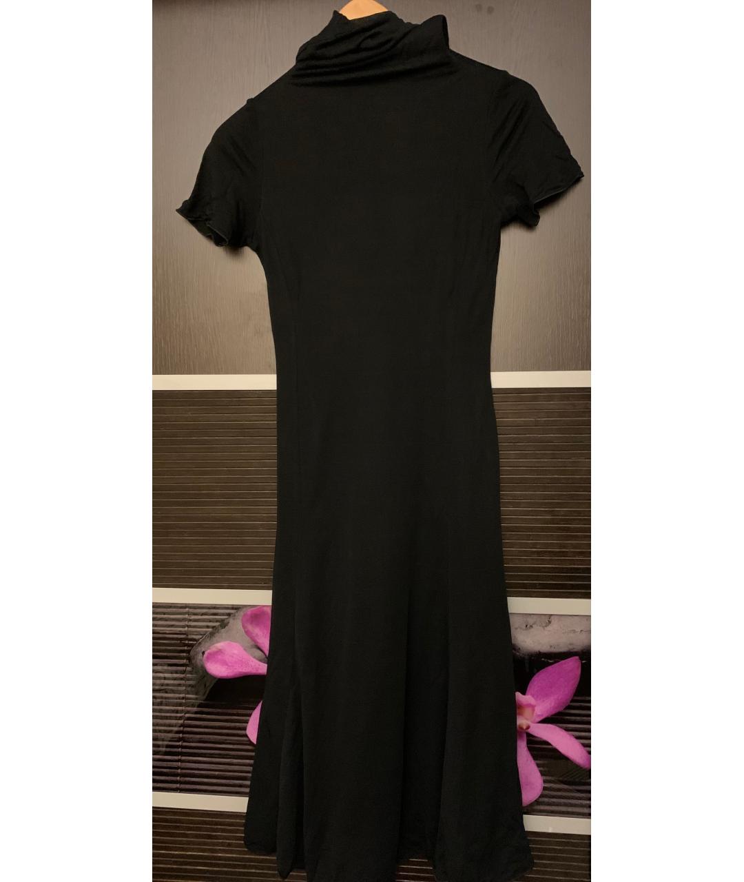 EMPORIO ARMANI Черное вискозное повседневное платье, фото 4