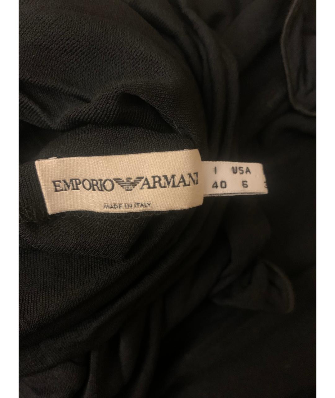 EMPORIO ARMANI Черное вискозное повседневное платье, фото 2