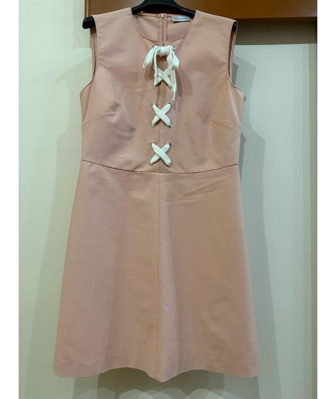 RED VALENTINO Розовое хлопко-эластановое платье, фото 9