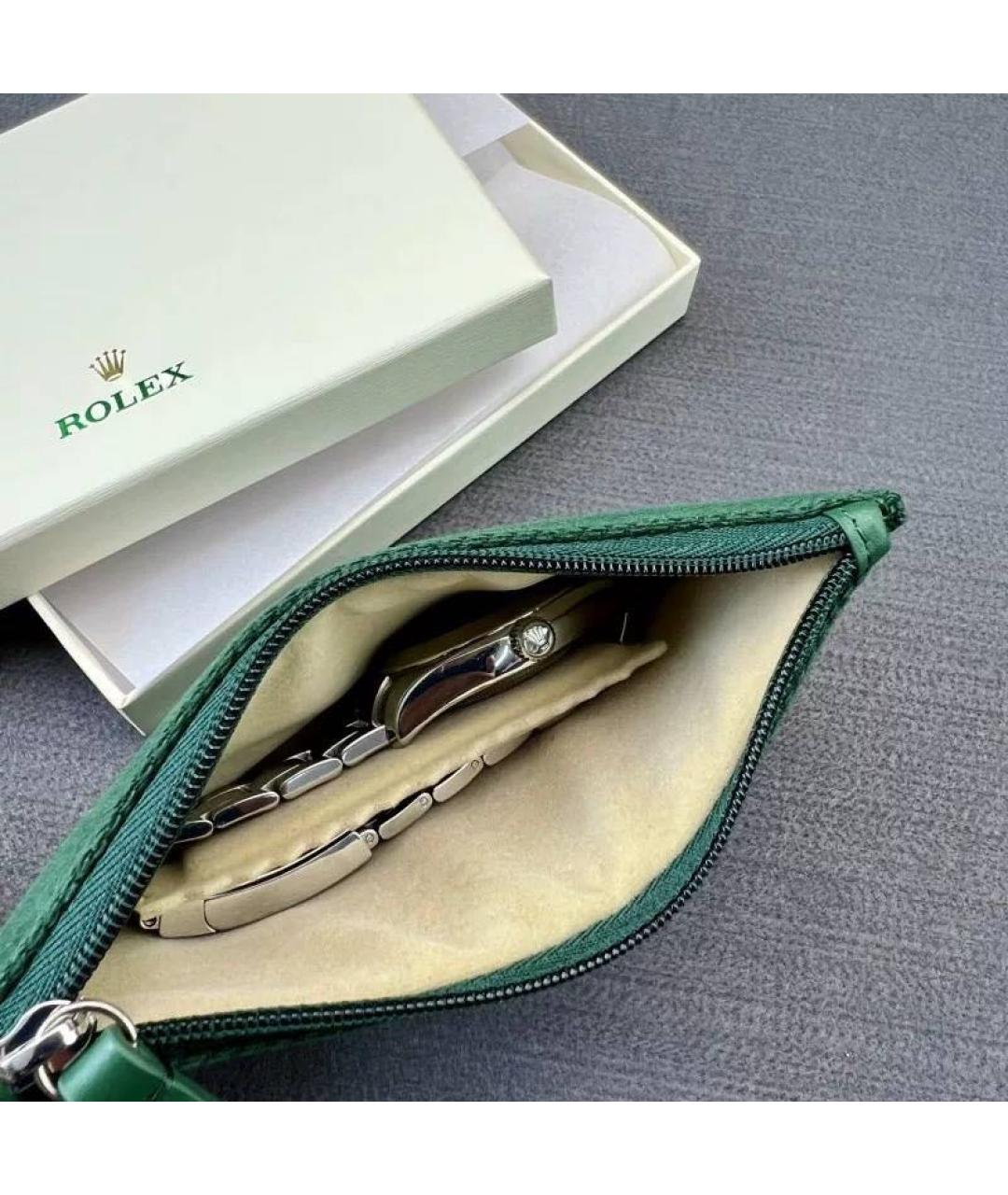 ROLEX Зеленый замшевый кошелек, фото 4