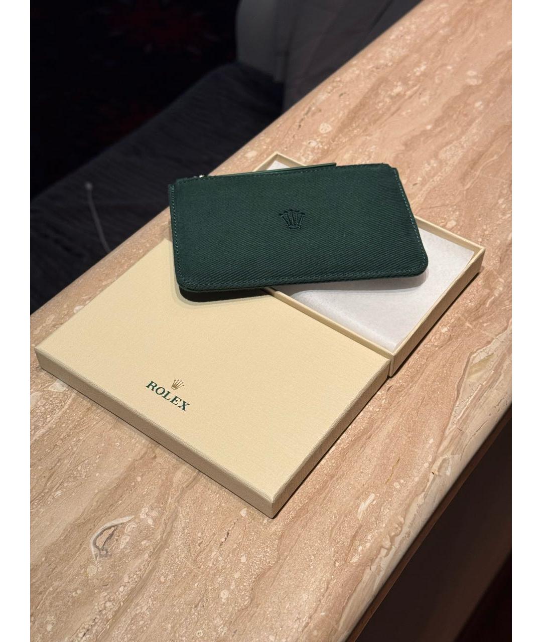 ROLEX Зеленый замшевый кошелек, фото 6