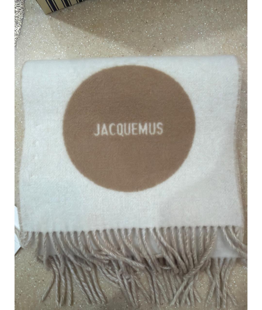 JACQUEMUS Бежевый шерстяной шарф, фото 3