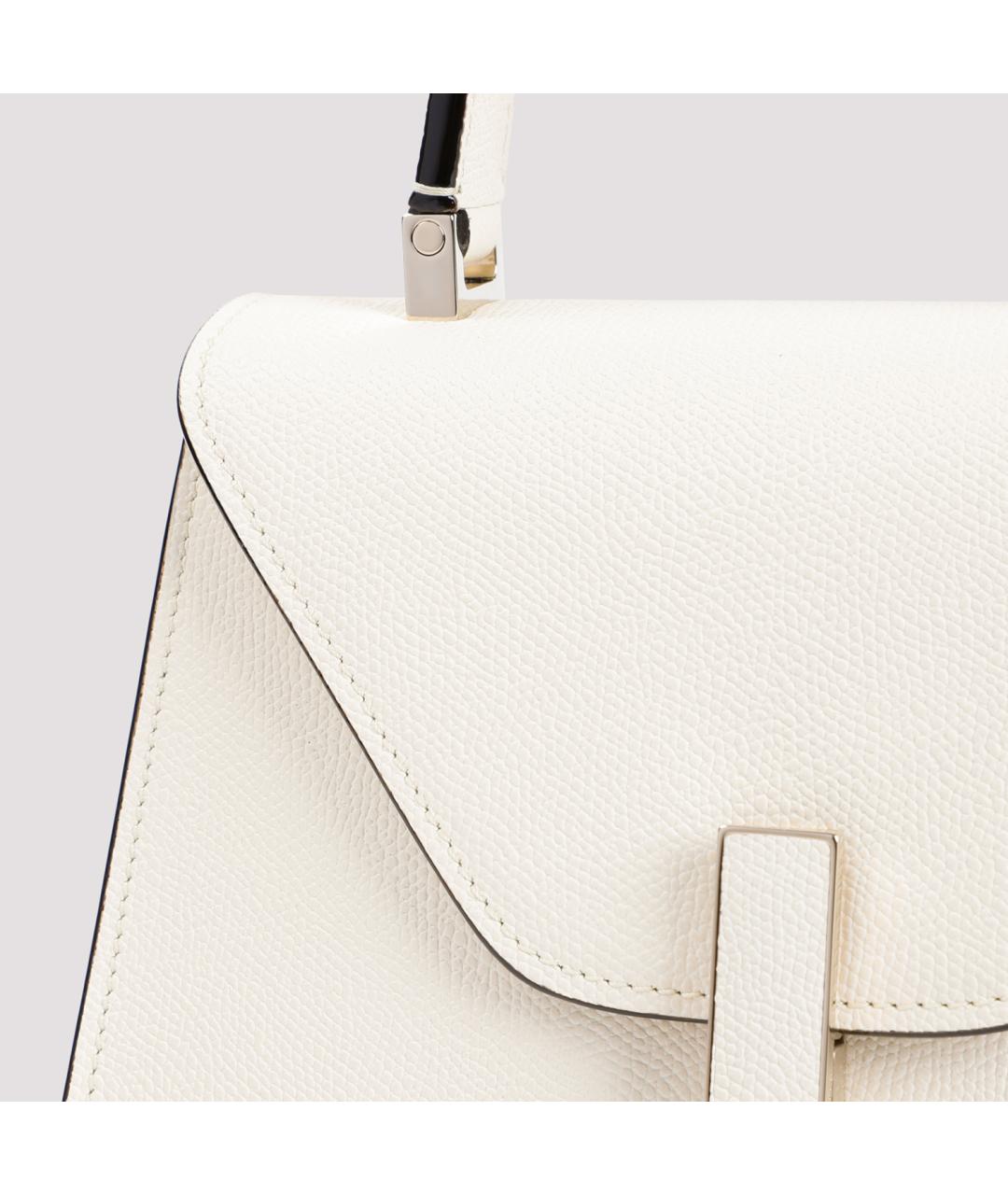 VALEXTRA Белая кожаная сумка с короткими ручками, фото 4