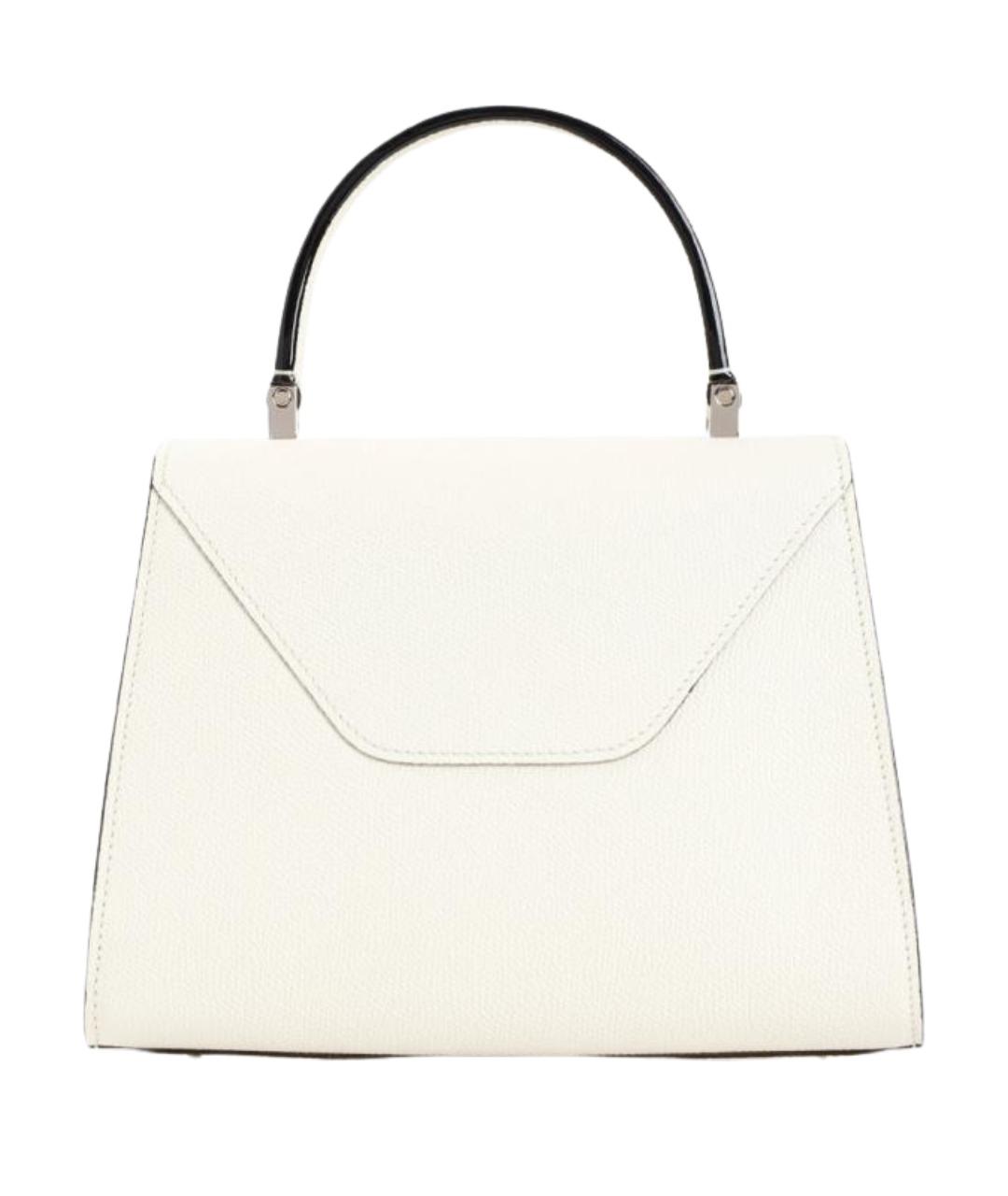 VALEXTRA Белая кожаная сумка с короткими ручками, фото 2