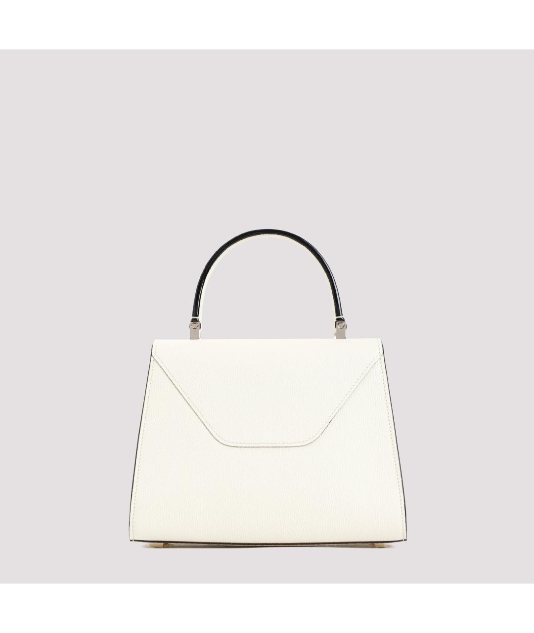 VALEXTRA Белая кожаная сумка с короткими ручками, фото 2