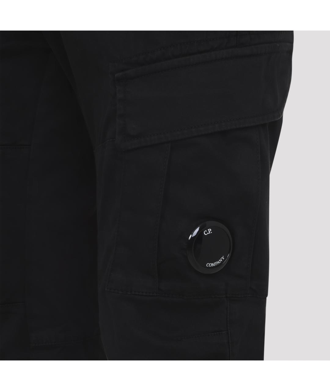 CP COMPANY Черные хлопко-эластановые повседневные брюки, фото 6