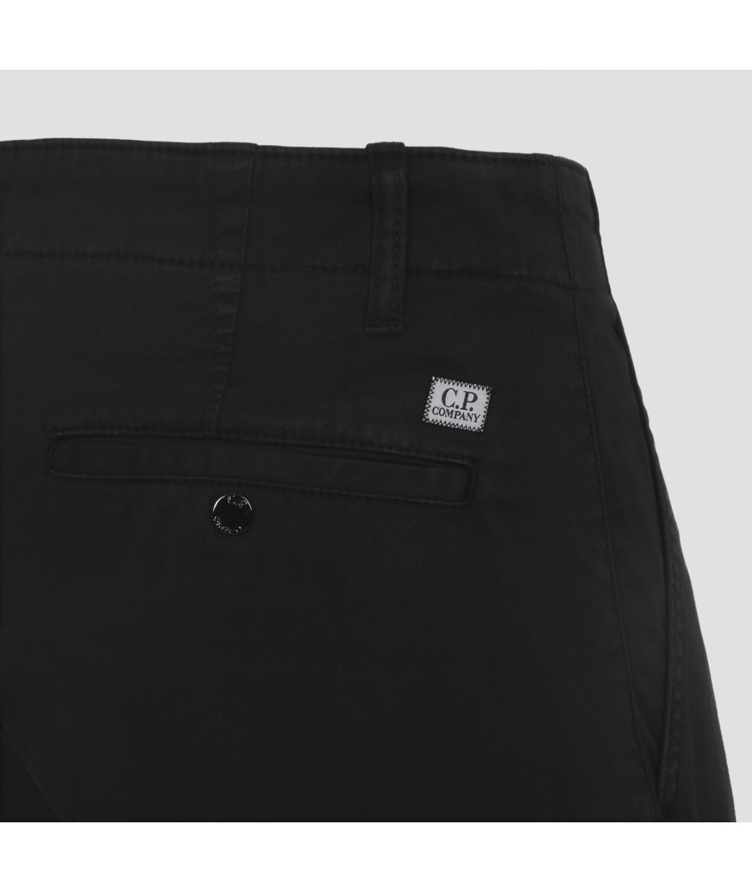 CP COMPANY Черные хлопко-эластановые повседневные брюки, фото 5